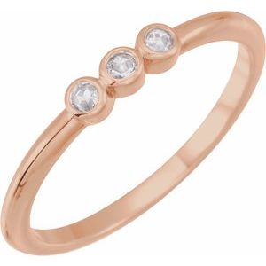 14K Rose Gold .09 CTW Rose-Cut Natural Diamond Stackable Ring