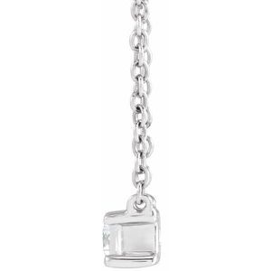 14K White Gold 1/3 CT Lab-Grown Diamond 16-18" Necklace