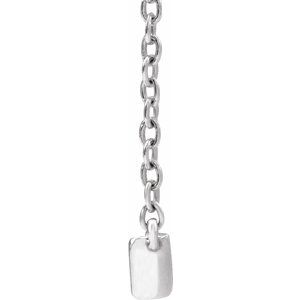 14K White Gold 3/8 CTW Lab-Grown Diamond Bar 16-18" Necklace