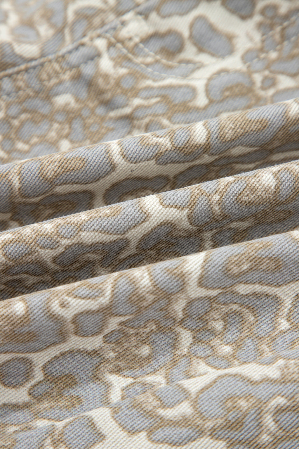 Leopard Raw Edge Denim Shorts