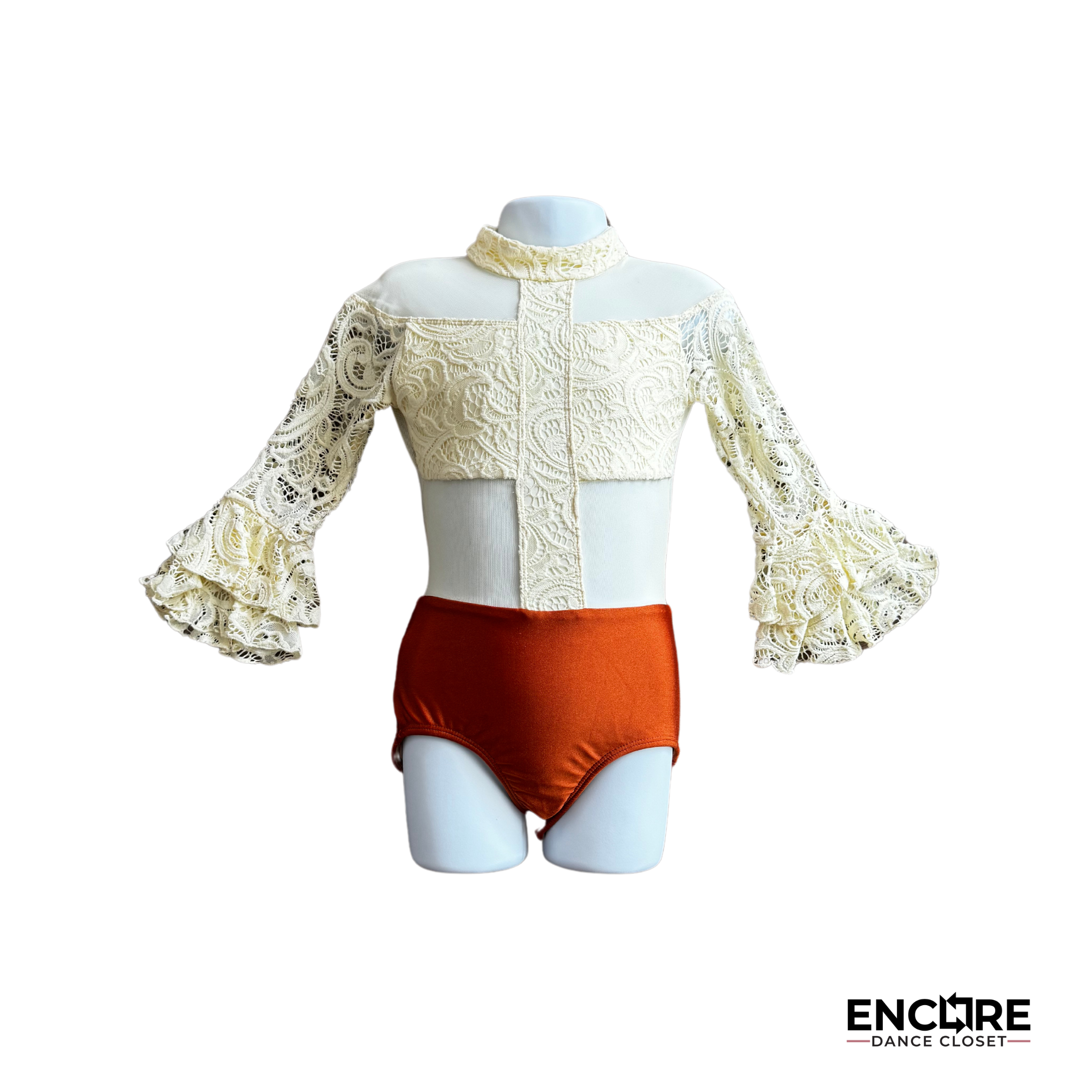 Elegant Ivory and Copper Leotard