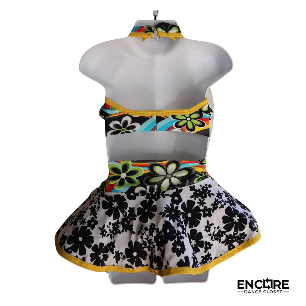 Black and White Floral Costume
