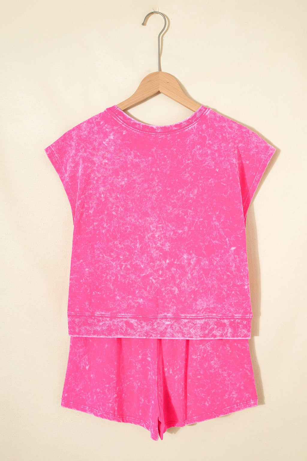 Mineral Wash Top & Drawstring Shorts Set