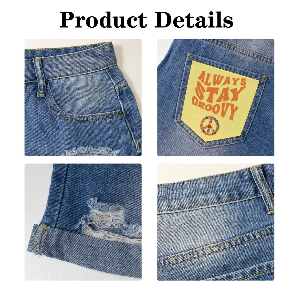 Always Stay Groovy Light Blue Denim Shorts with Dual Pockets Design