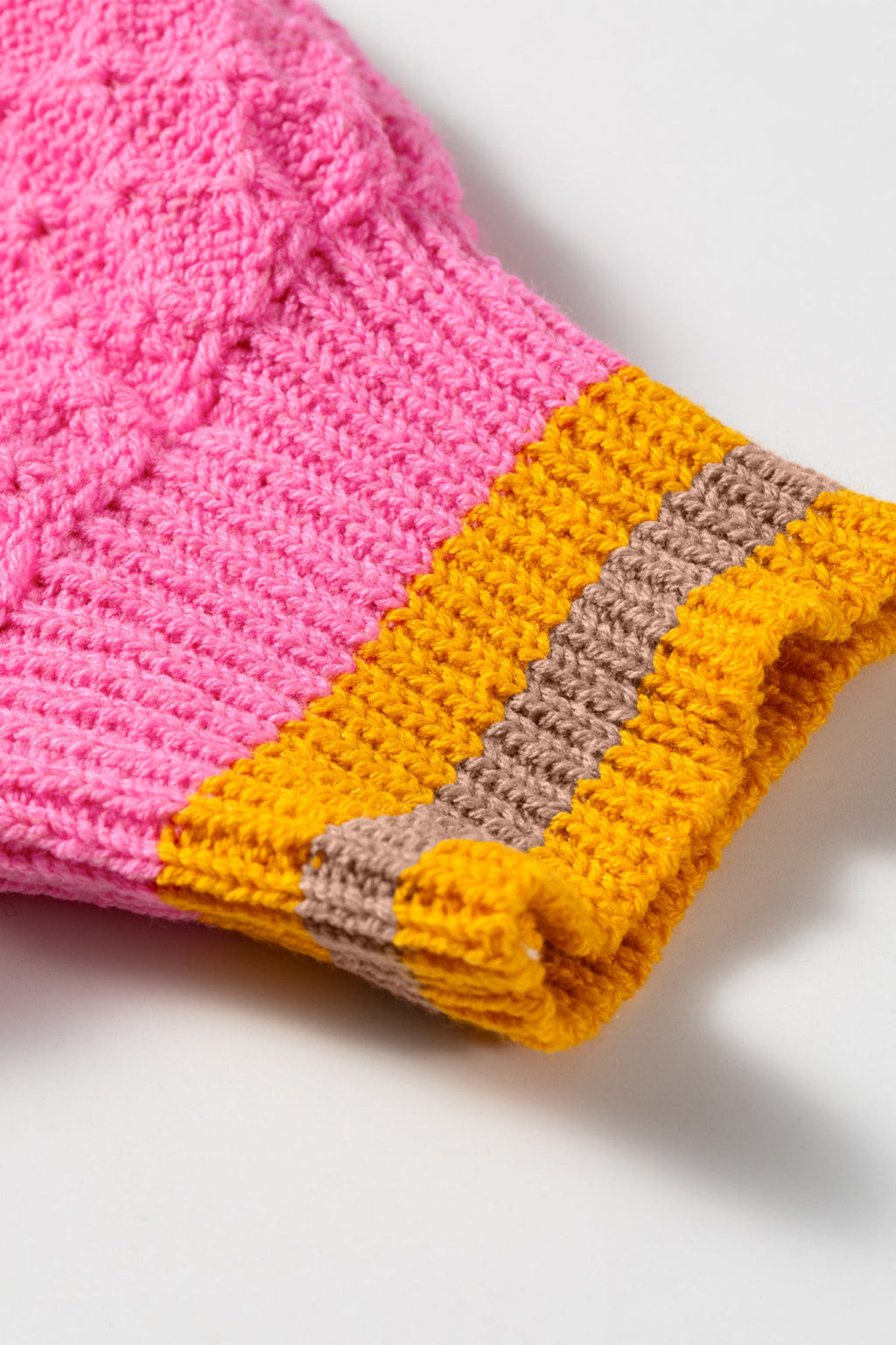 Stripe Colorblock Textured Drop Shoulder Sweater