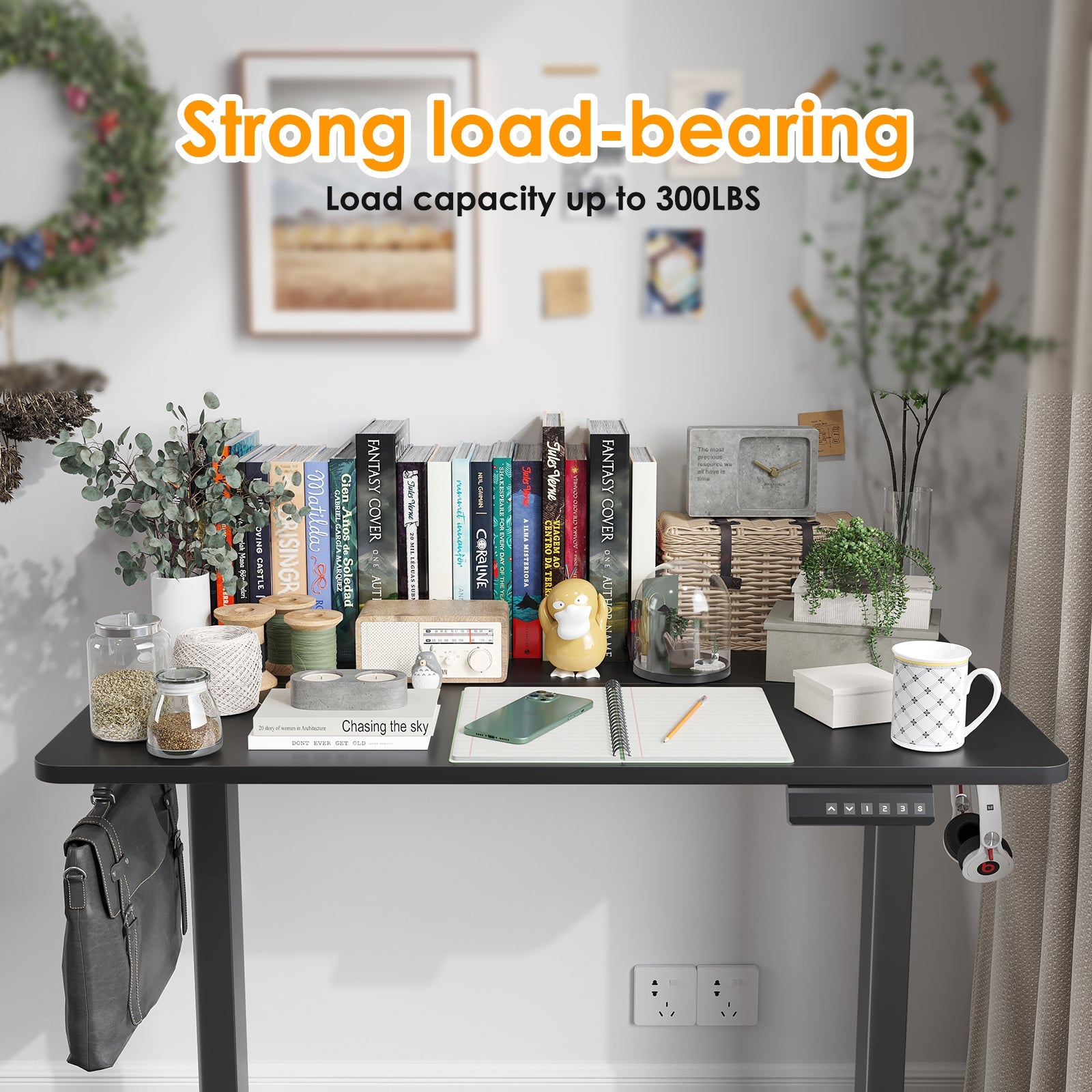 STARY Electric Standing Desk Adjustable Height Sit Stand Home Office Desk with Splice Board
