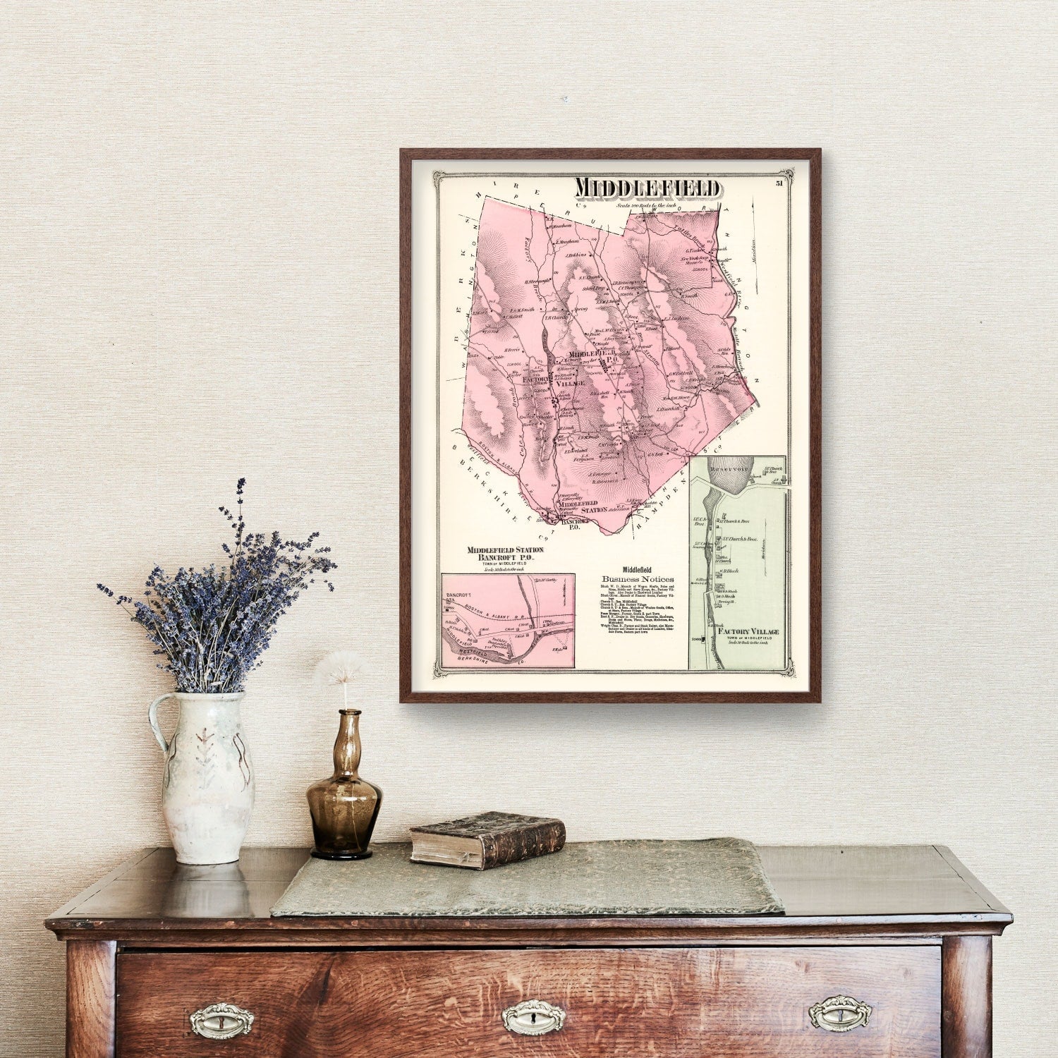 Vintage Map of Middlefield, Massachusetts 1873