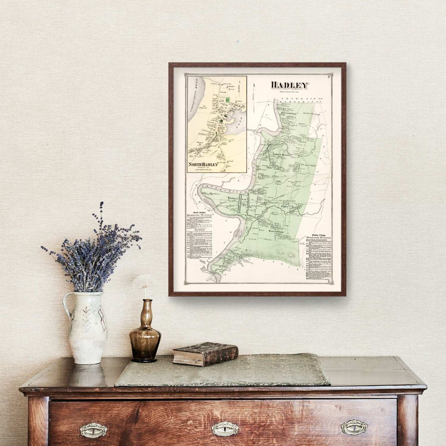 Vintage Map of Hadley, Massachusetts 1873