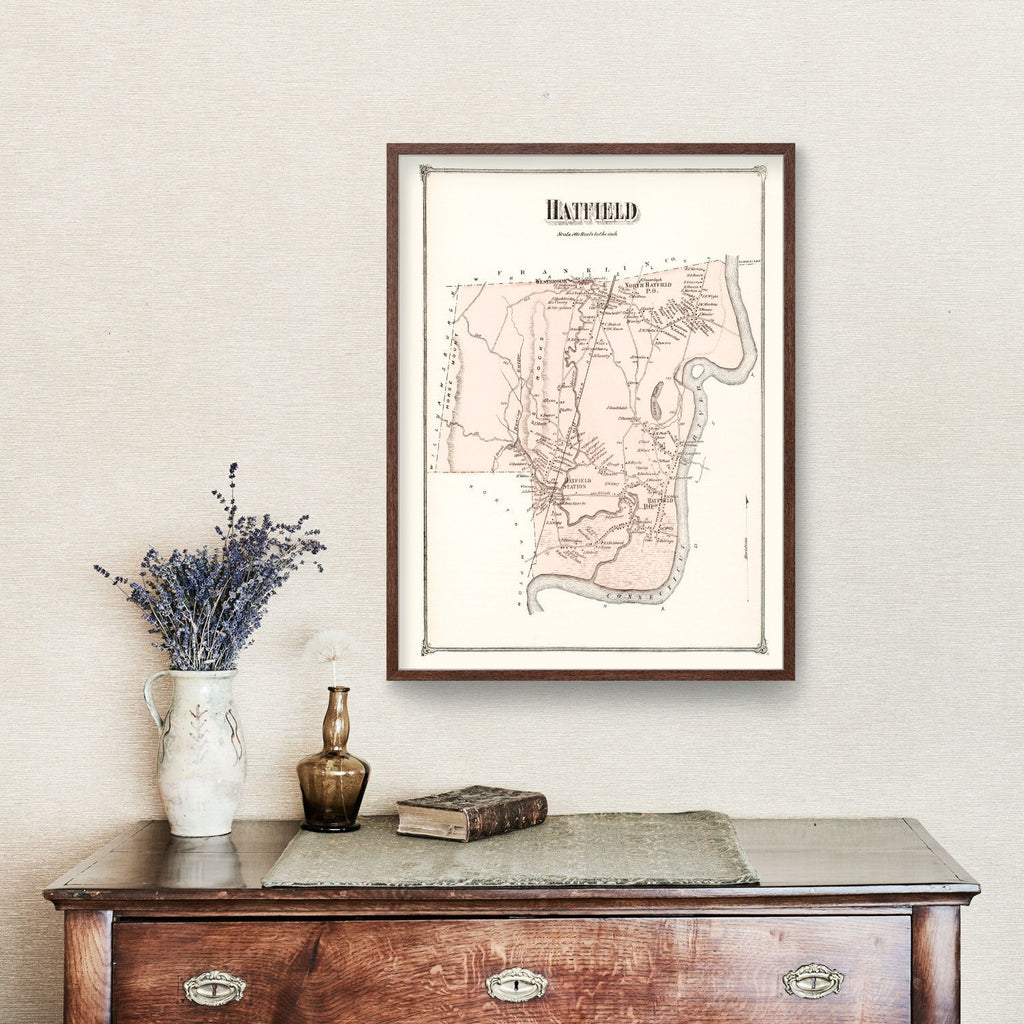 Vintage Map of Hatfield, Massachusetts 1873