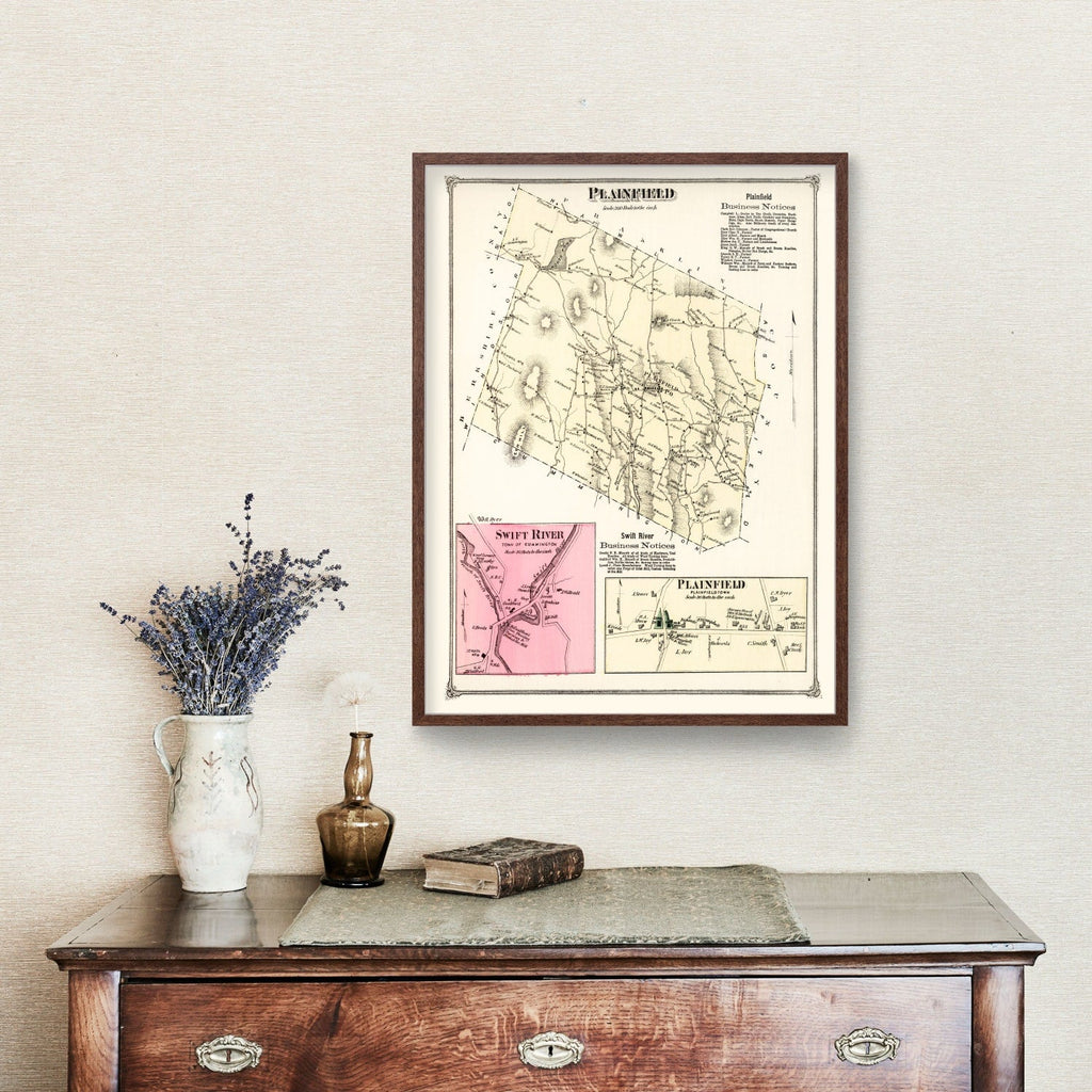 Vintage Map of Plainfield, Massachusetts 1873