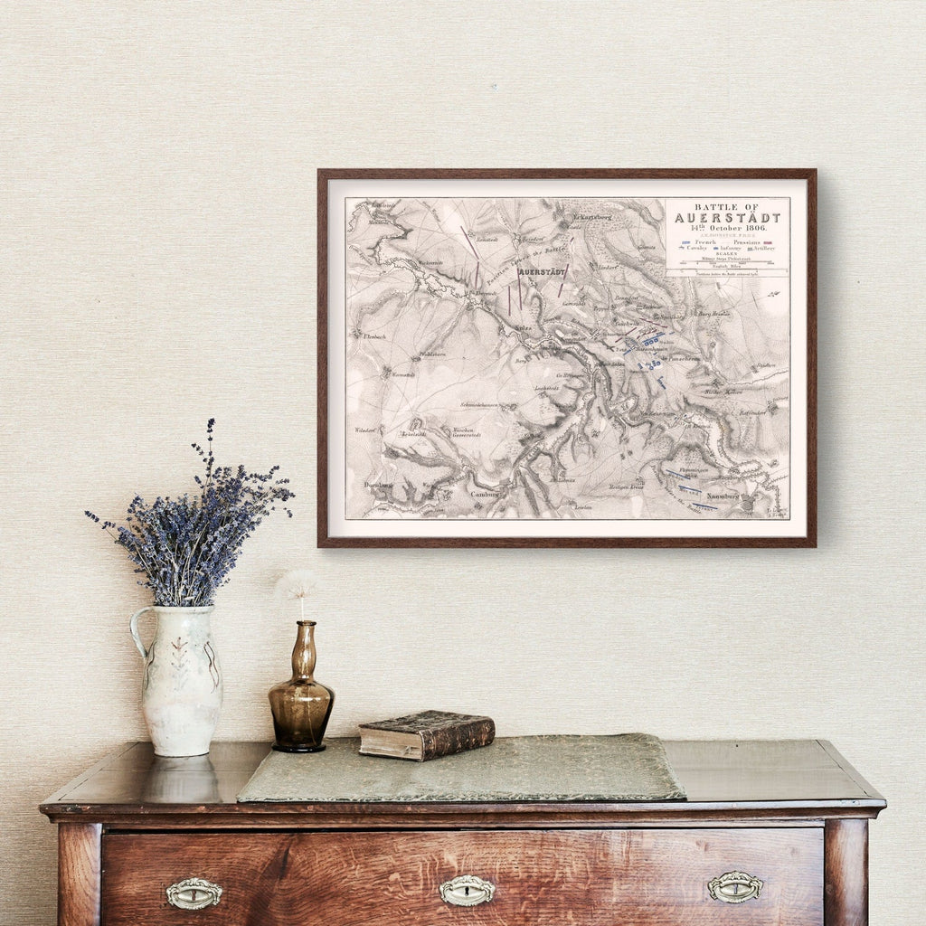 Vintage Map of the Battle of Auerstadt, 1806