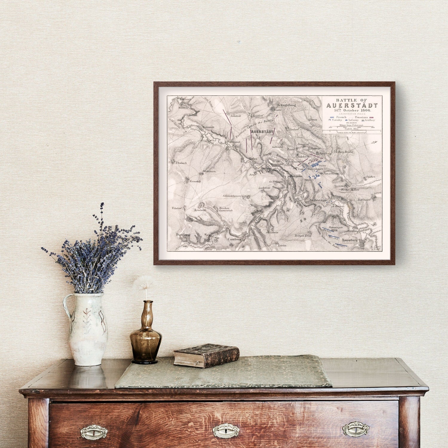 Vintage Map of the Battle of Auerstadt, 1806