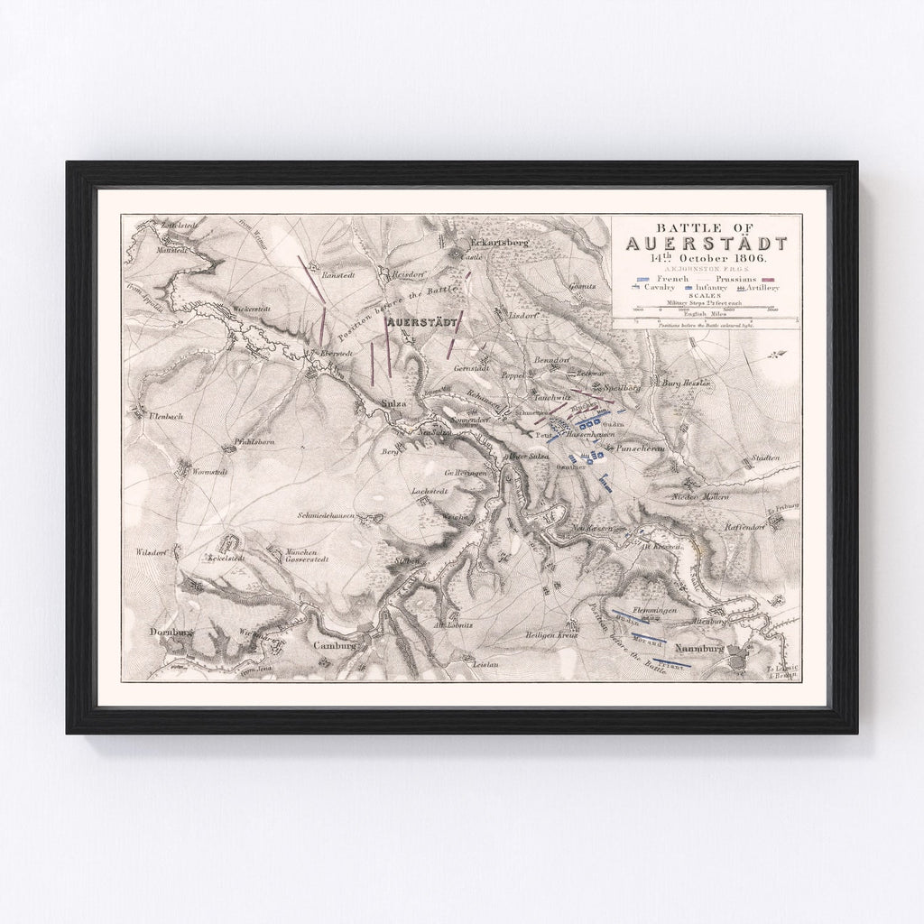 Vintage Map of the Battle of Auerstadt, 1806