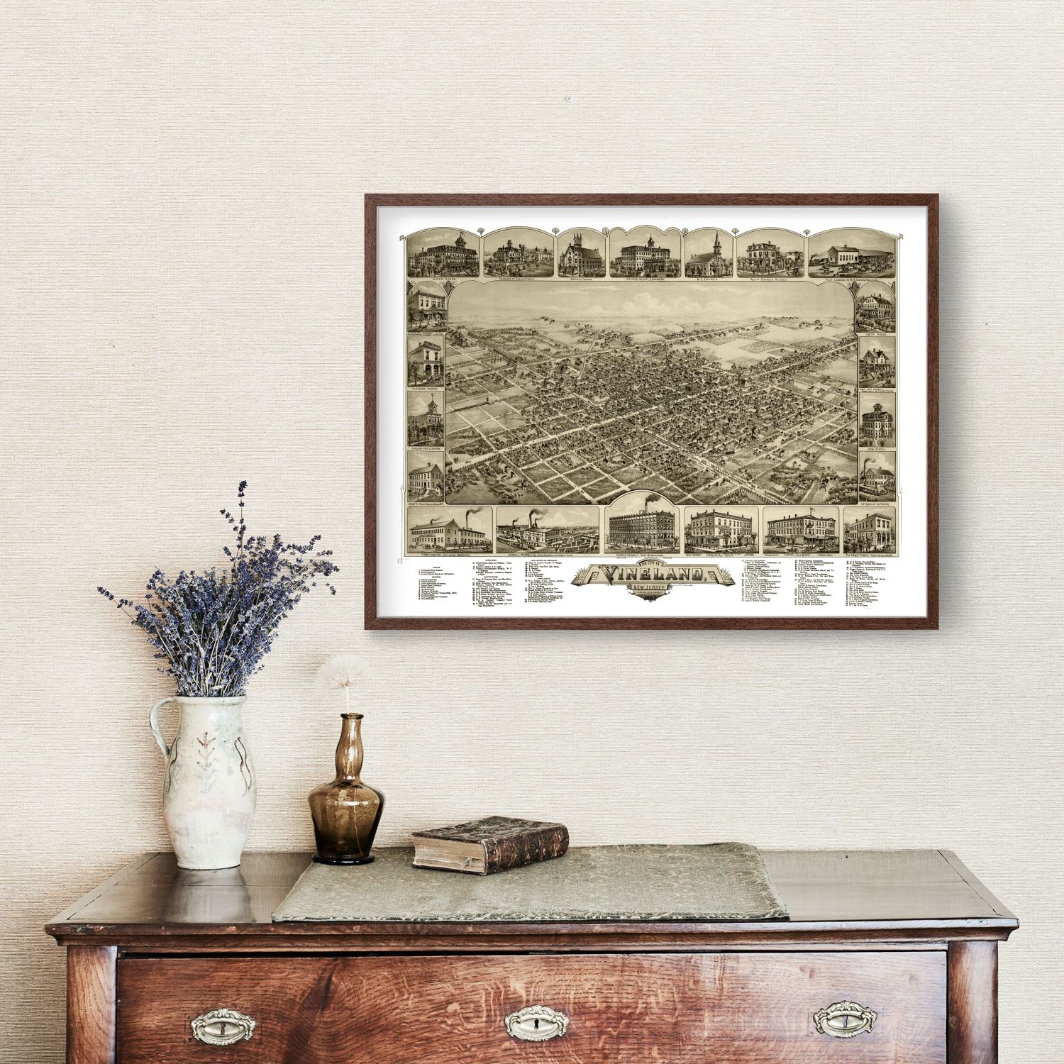 Vintage Map of Vineland, New Jersey 1885