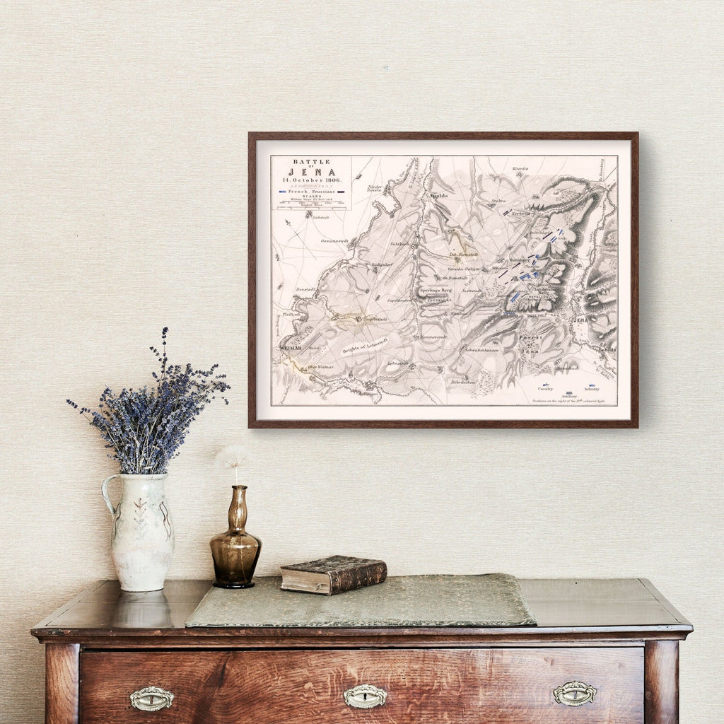 Vintage Map of the Battle of Jena, 1806