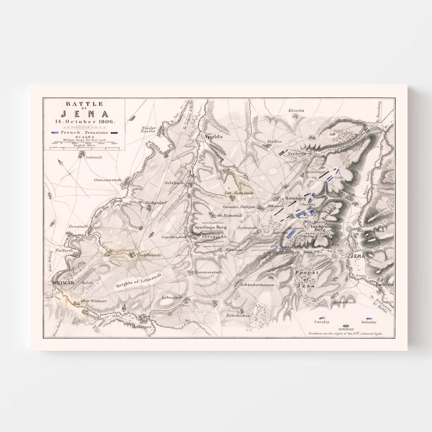 Vintage Map of the Battle of Jena, 1806