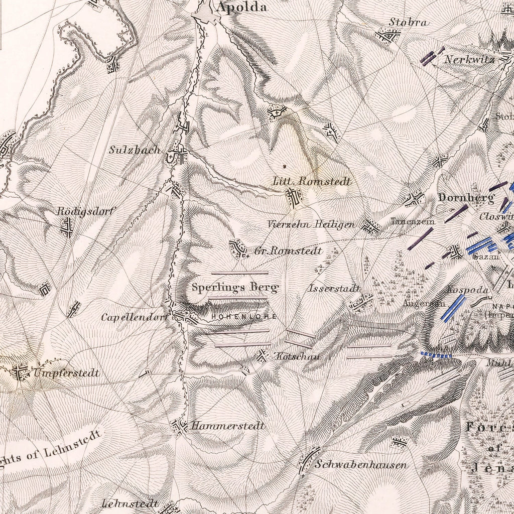 Vintage Map of the Battle of Jena, 1806