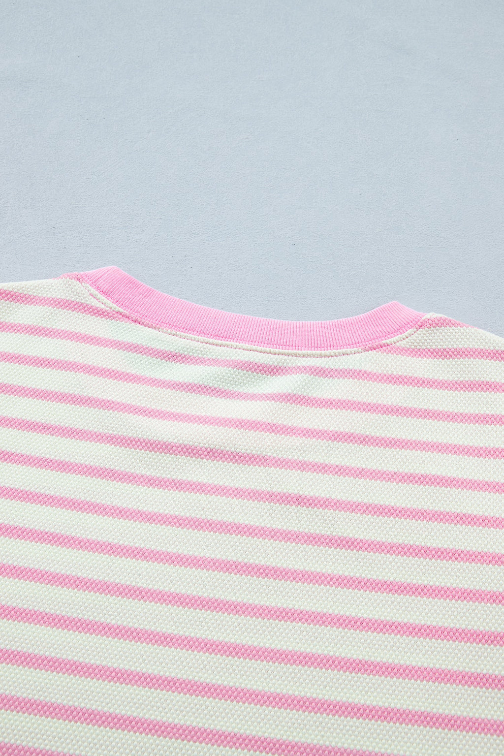 Stripe Patchwork Ruffle Short Sleeve Blouse