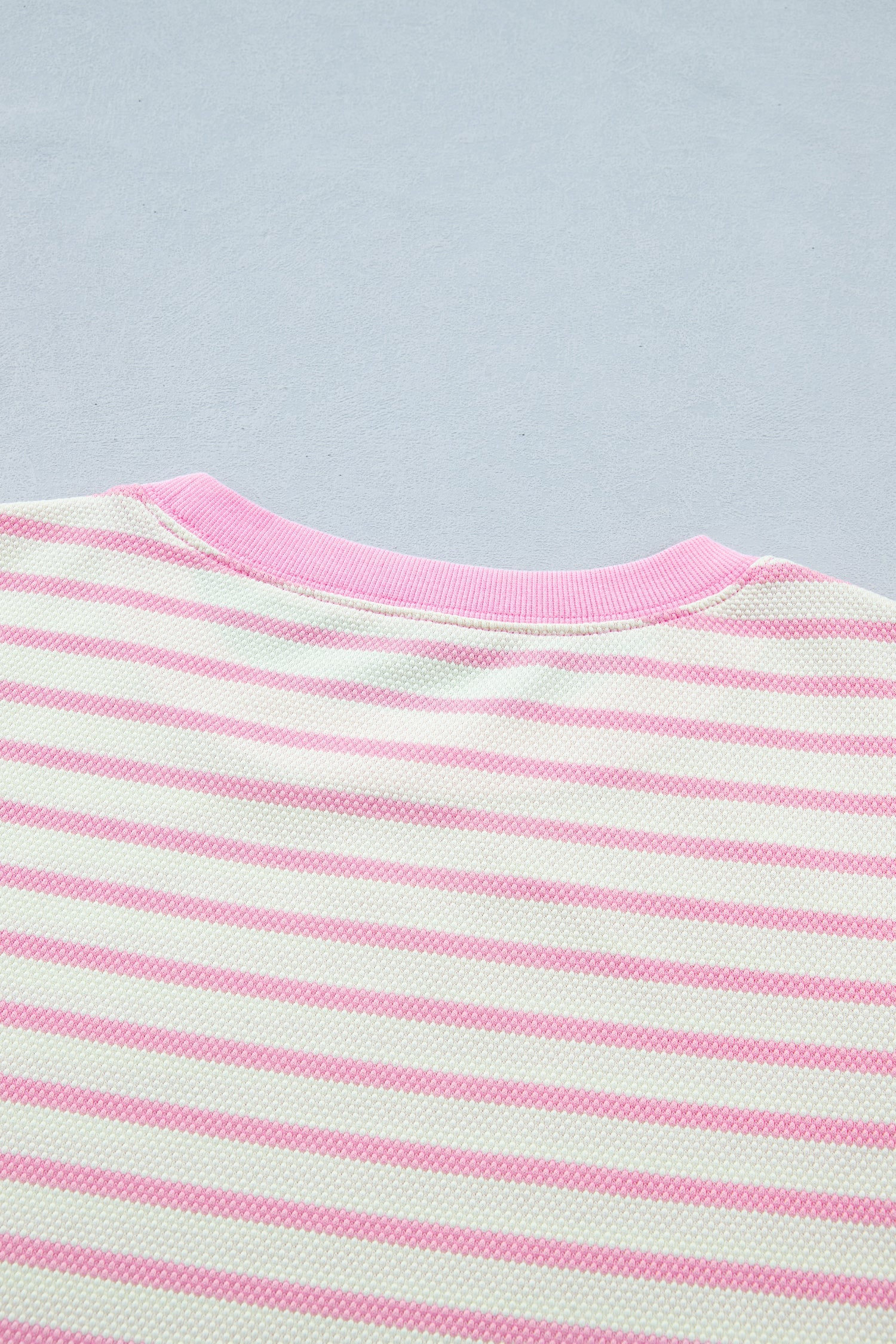 Stripe Patchwork Ruffle Short Sleeve Blouse