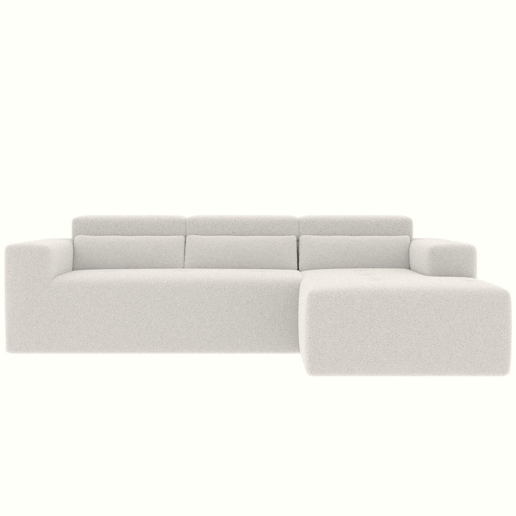 109'' Modern Modular Sectional Sofa,  Teddy Fabric L Shaped Couch, 3 Seat Corner Sofa Couch, Modern Upholstered Couch with Chaise & Pillows for Living Room Apartment, No Assembly Required
