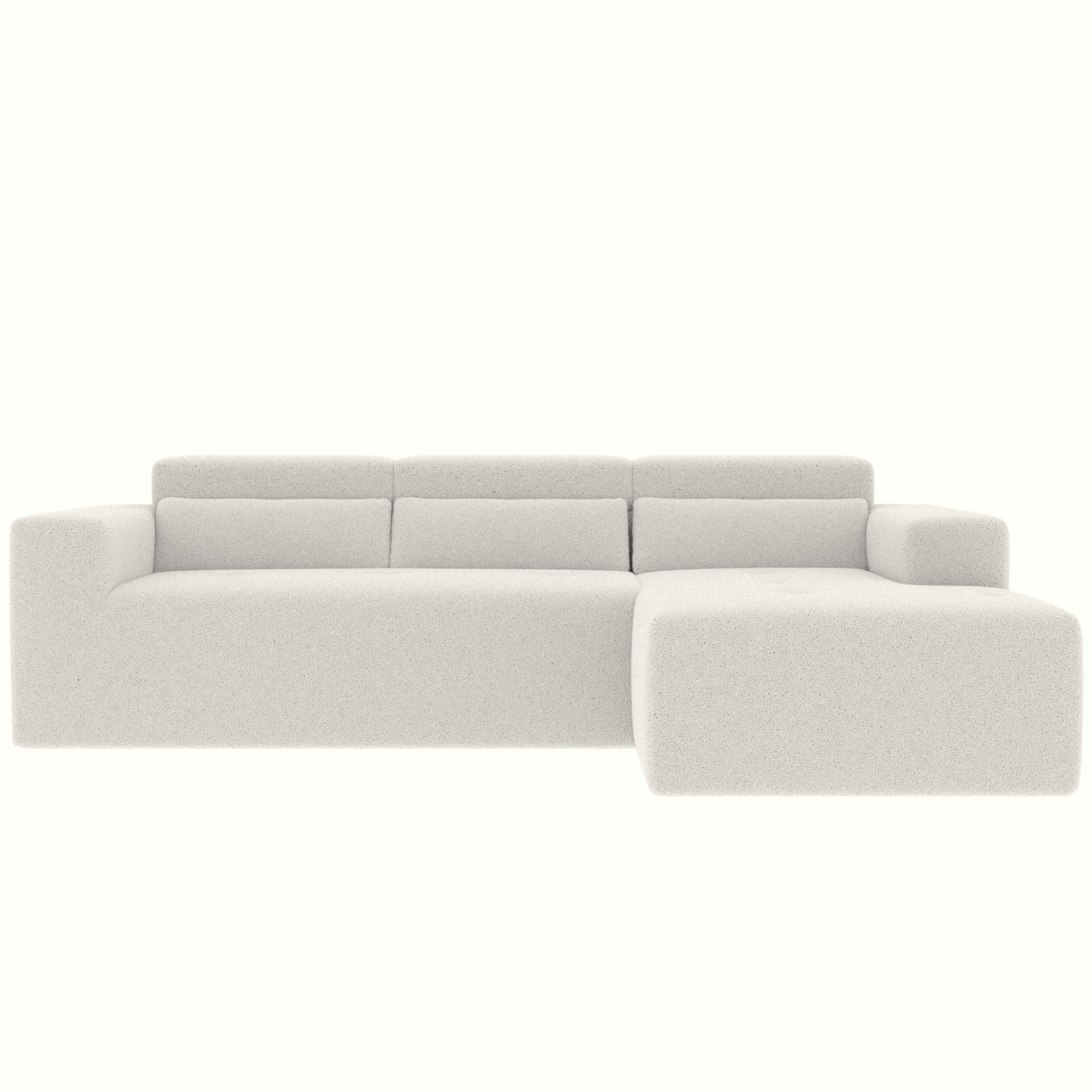 109'' Modern Modular Sectional Sofa,  Teddy Fabric L Shaped Couch, 3 Seat Corner Sofa Couch, Modern Upholstered Couch with Chaise & Pillows for Living Room Apartment, No Assembly Required