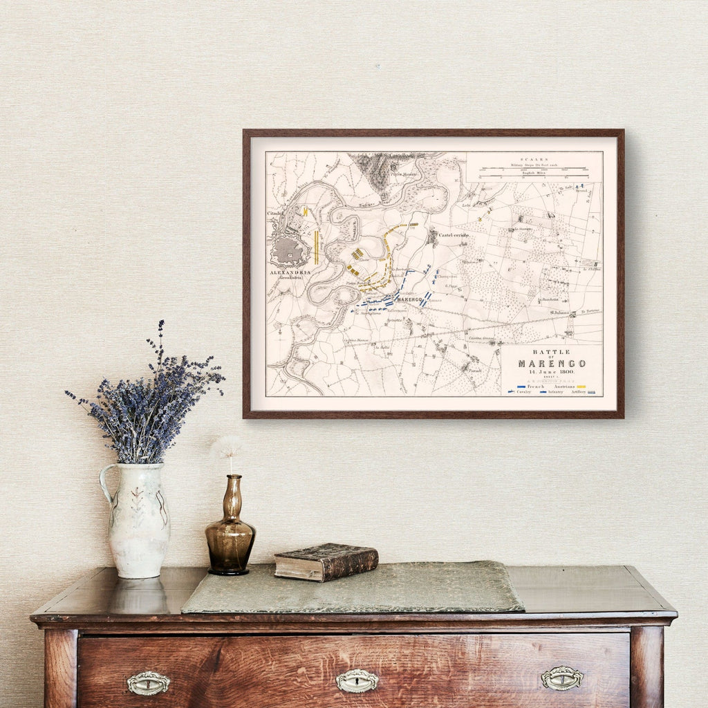 Vintage Map of the Battle of Marengo, 1800