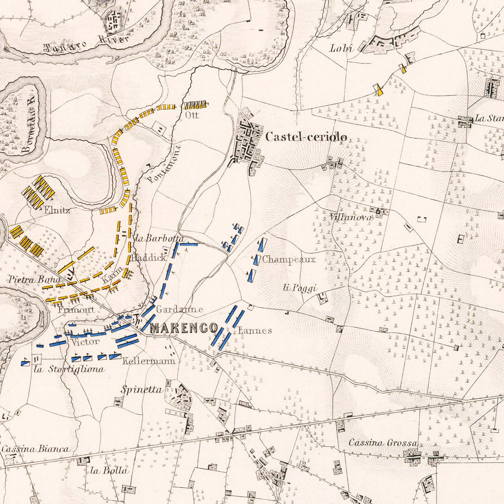 Vintage Map of the Battle of Marengo, 1800