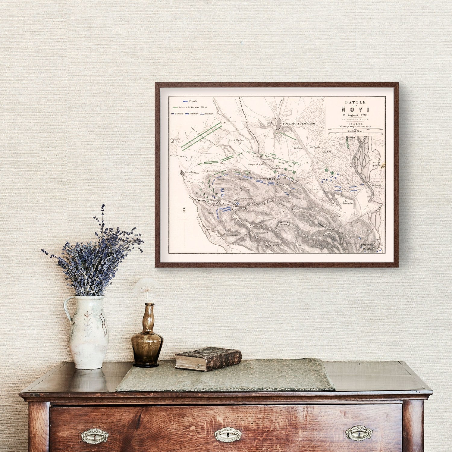 Vintage Map of the Battle of Novi, 1799