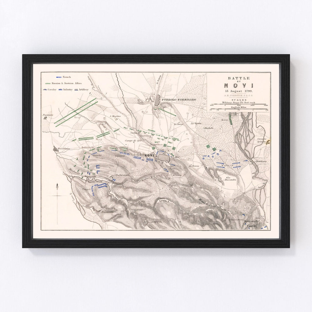 Vintage Map of the Battle of Novi, 1799