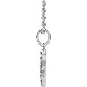 Platinum .05 CTW Natural Diamond Petite Cross 16-18" Necklace