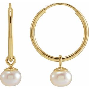 Pearl Endless Hoop Earrings