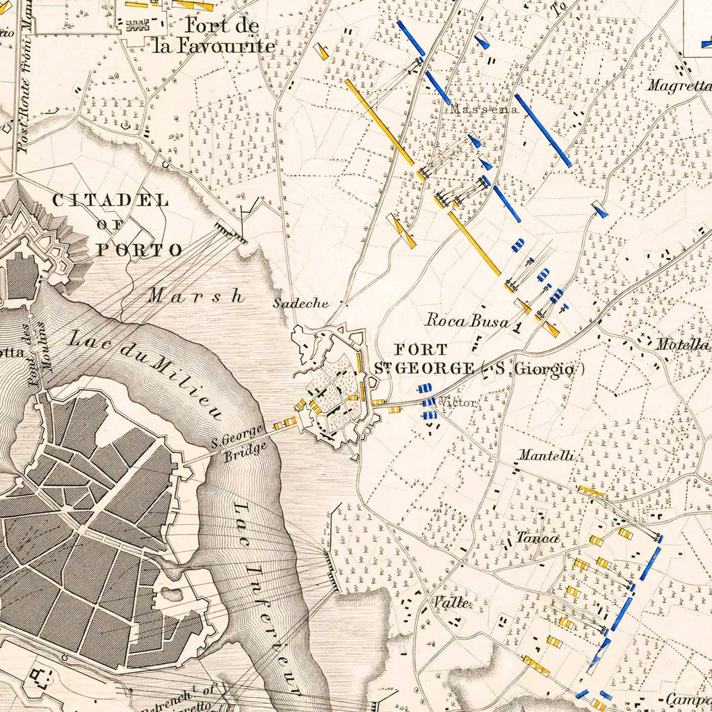 Vintage Map of the Siege of Mantua, 1796