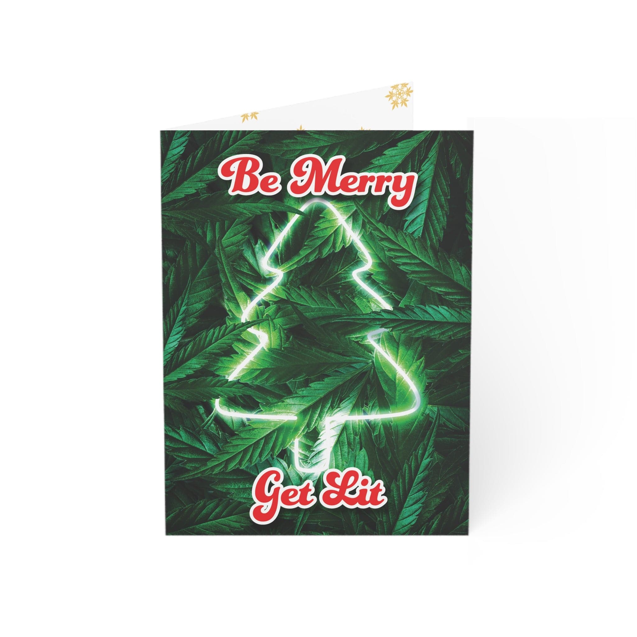 Be Merry Get Lit Merry Happy Holidays Greeting Cards (1, 10, 30, and 50pcs)