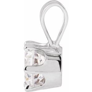 14K White Gold Imitation White Cubic Zirconia Solitaire Pendant