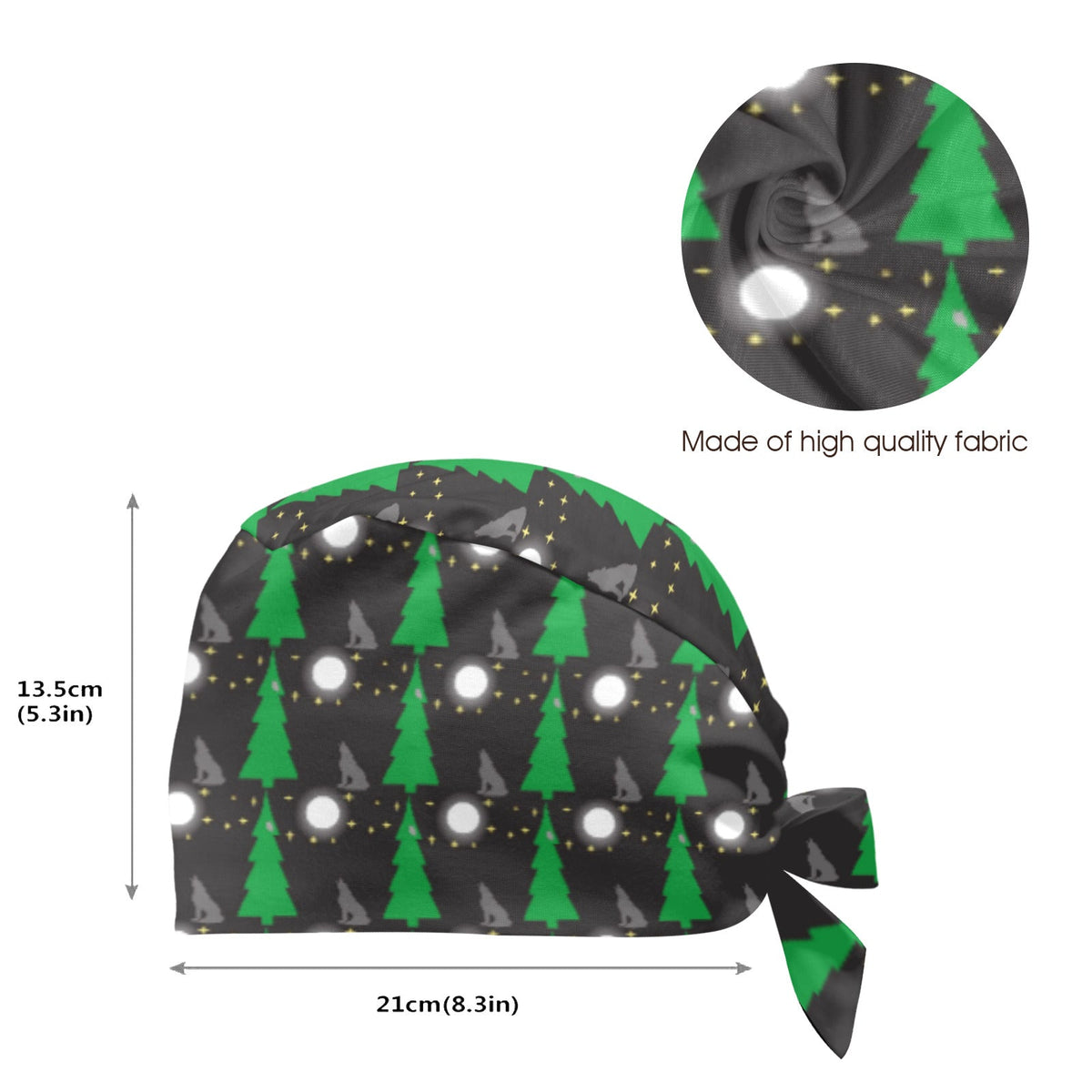 Wolf Howling at the Moon Medical Scrub Cap (Made in USA)