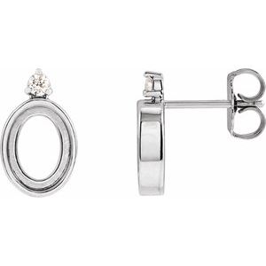 Platinum 5x3 mm Oval .03 CTW Natural Diamond Semi-Set Earrings