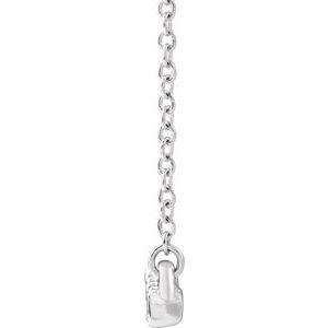14K White Gold 1/3 CTW Natural Diamond Bar 16-18" Necklace