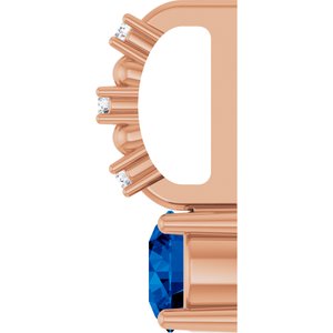 14K Rose Gold Imitation Blue Sapphire & .01 CTW Natural Diamond Charm/Pendant – image 3