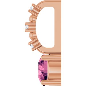 14K Rose Gold Imitation Pink Tourmaline & .01 CTW Natural Diamond Charm/Pendant – image 3