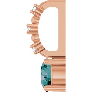 14K Rose Gold Imitation Alexandrite & .01 CTW Natural Diamond Charm/Pendant – image 3