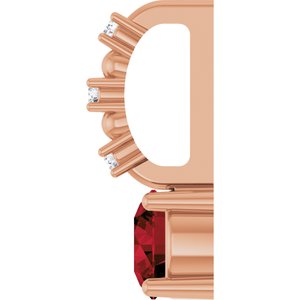 14K Rose Gold Imitation Mozambique Garnet & .01 CTW Natural Diamond Charm/Pendant – image 3