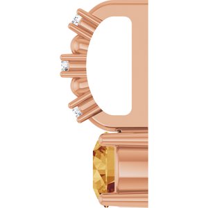 14K Rose Gold Imitation Citrine & .01 CTW Natural Diamond Charm/Pendant – image 3