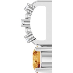 14K White Gold Imitation Citrine & .01 CTW Natural Diamond Charm/Pendant – image 3