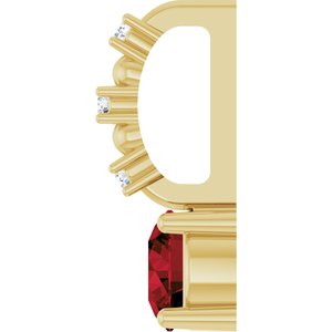 14K Yellow Gold Imitation Mozambique Garnet & .01 CTW Natural Diamond Charm/Pendant – image 3