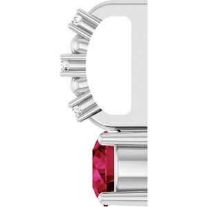 14K White Gold Imitation Ruby & .01 CTW Natural Diamond Charm/Pendant – image 3