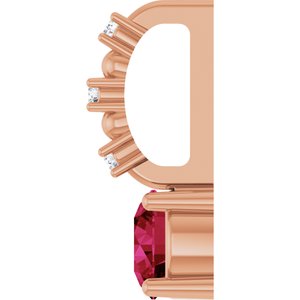 14K Rose Gold Lab-Grown Ruby & .01 CTW Natural Diamond Pendant – image 3
