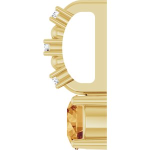 14K Yellow Gold Imitation Citrine & .01 CTW Natural Diamond Charm/Pendant – image 3