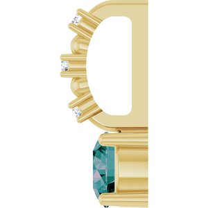 14K Yellow Gold Imitation Alexandrite & .01 CTW Natural Diamond Charm/Pendant – image 3