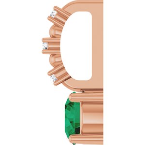 14K Rose Gold Lab-Grown Emerald & .01 CTW Natural Diamond Pendant – image 3