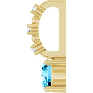 14K Yellow Gold Imitation Aquamarine & .01 CTW Natural Diamond Charm/Pendant